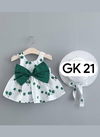 White And Green Colour GURUKRUPA Fancy Stylish Party Wear Girls Kids Colllection GK-21